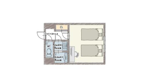 a floor plan of a house at Hauza Kyoto Gojo Karasuma in Kyoto