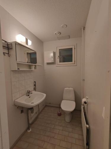 y baño con aseo blanco y lavamanos. en Ketola Apartments Reisjärvi, en Reisjärvi