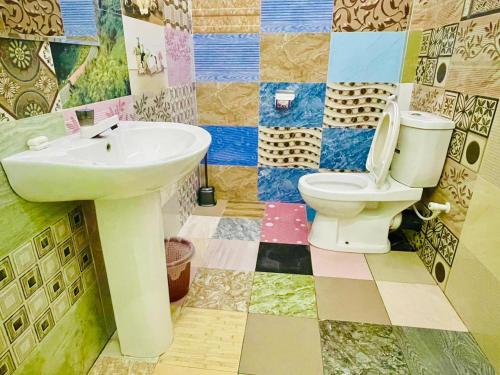 亭可馬里的住宿－Hema Holiday Villa，一间带水槽和卫生间的浴室