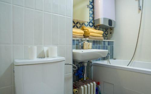 Koupelna v ubytování Premium stan Novi Beograd