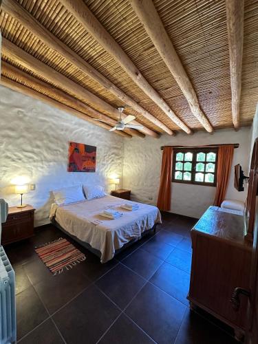 a bedroom with a large bed and a ceiling at Antigua Tilcara in Tilcara
