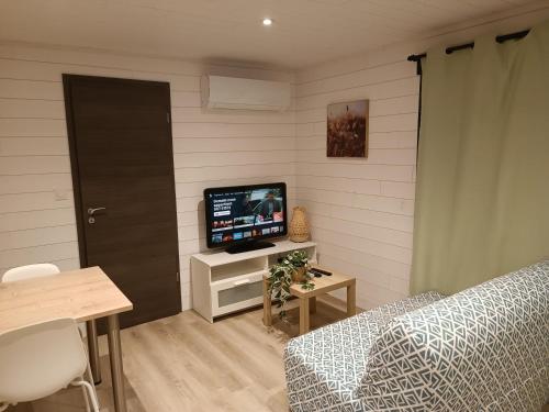 Televiisor ja/või meelelahutuskeskus majutusasutuses chalet bois cosy et chaleureux