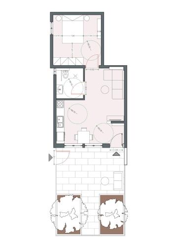 a floor plan of a house at Dantis Place in Nafplio wheel chair accessible in Nafplio