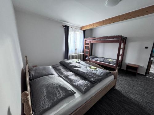1 dormitorio con 2 literas en una habitación en Prášily - apartmány en Prášily