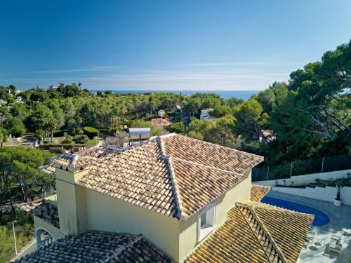 an aerial view of a house with a swimming pool at Villa Villa Ewa by Interhome in Jávea