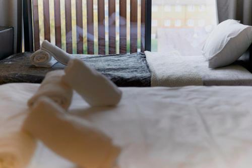 a close up of a piece of food on a bed at The Shoreditch Creative Studio in London