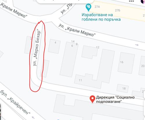 a map with a red line on it at ЕКСТАЗИ 3 in Yambol