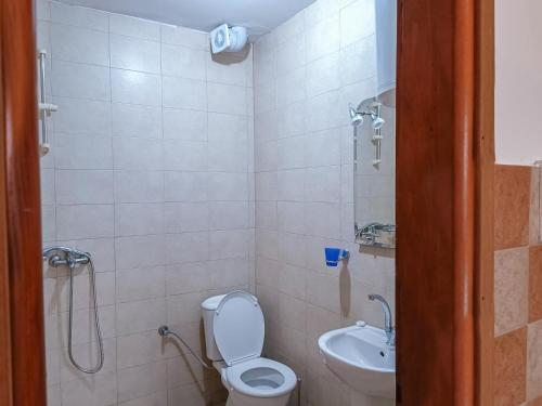 a bathroom with a toilet and a sink at Amisos Apartmani in Becici