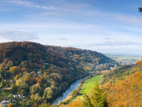 a river in the middle of a valley with trees at Studio 5 - Uk46148 in Lydbrook