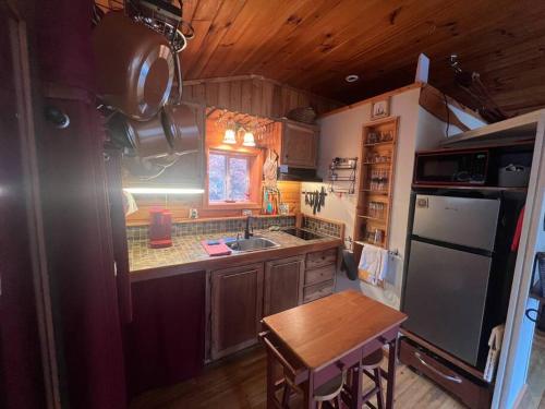 Η κουζίνα ή μικρή κουζίνα στο Private Mtn Love Shack w/ fast wifi, BBQ & view