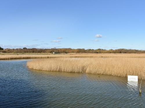 a field of tall grass next to a body of water at Oakmere in Fareham