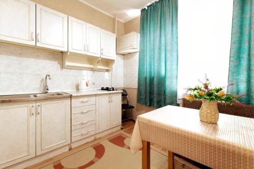 Η κουζίνα ή μικρή κουζίνα στο Nadezhda Apartment on Zhibek Zholy 33