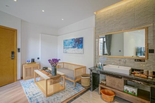 Kuchyň nebo kuchyňský kout v ubytování Xisu Garden Inn