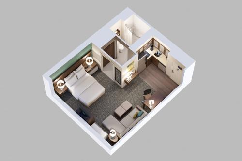 a rendering of a bedroom apartment at Staybridge Suites - Orenco Station by IHG in Hillsboro