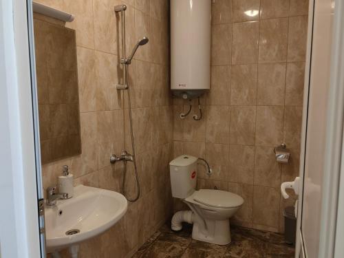 uma casa de banho com um WC e um lavatório em стаи за гости TODA em Troyan