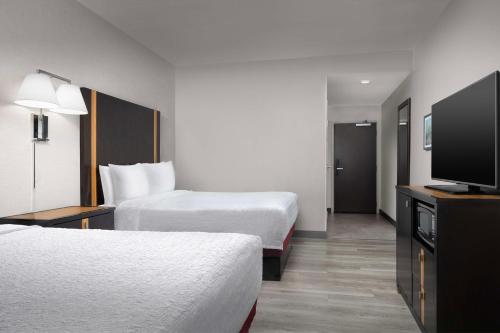 een hotelkamer met 2 bedden en een flatscreen-tv bij Hampton Inn & Suites El Paso/East in El Paso