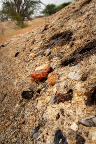 a close up of a rocky hill with rocks at Munsterland Guest Farm in Outjo