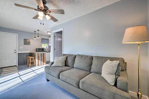 a living room with a couch and a ceiling fan at 3plus Day Discount Pet Friendly BBQ Grille Sleeps 6 in Canyon Lake