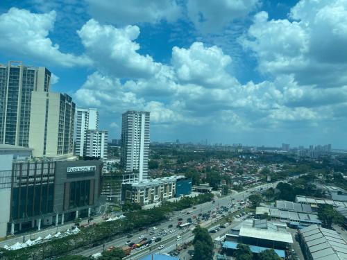 a view of a city with traffic on a highway at Comfy Stay by SE in Johor Bahru