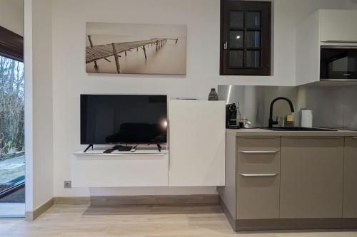 Kuchyň nebo kuchyňský kout v ubytování Le Méridien, studio rénové avec terrasse, 8 min à pieds du centre ville