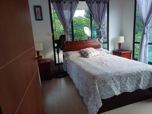 Tempat tidur dalam kamar di Casa Carmen de apicala