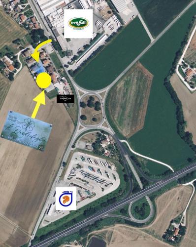 a map of a parking lot next to the water at B&B IL QUADRIFOGLIO in Iesi