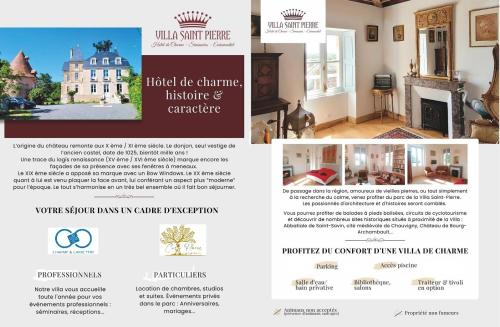 une capture d’écran d’un site web réactif pour la rénovation d’une maison dans l'établissement VILLA SAINT PIERRE, à La Trimouille