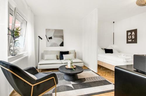 Χώρος καθιστικού στο Gemütliches Apartment/ Ruhrpark