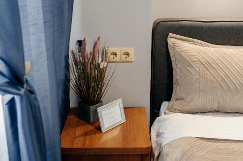 Postel nebo postele na pokoji v ubytování MiMi Rent & Lev Tolstoi Apartaments