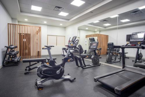 a gym with several treadmills and exercise bikes at Holiday Inn Express Guadalajara Iteso by IHG in Guadalajara