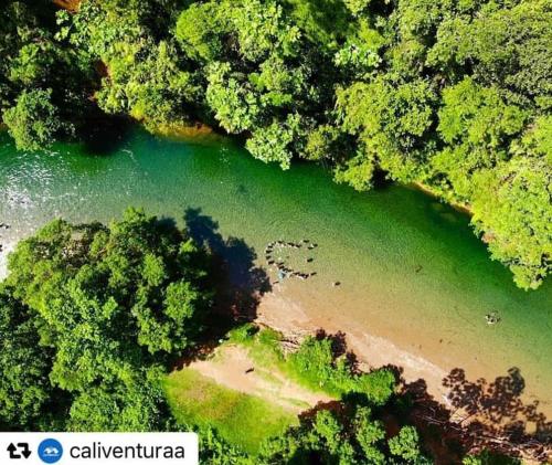 an aerial view of a river with trees at Habitaciones en chalet cerca de san cipriano y las chorreras de perico in Buenaventura