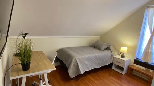Postel nebo postele na pokoji v ubytování Habitación con terraza propia y baño privado