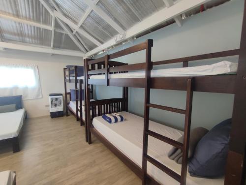 a dorm room with four bunk beds in it at Caliraya Mountain Lake Resort in Cavinti