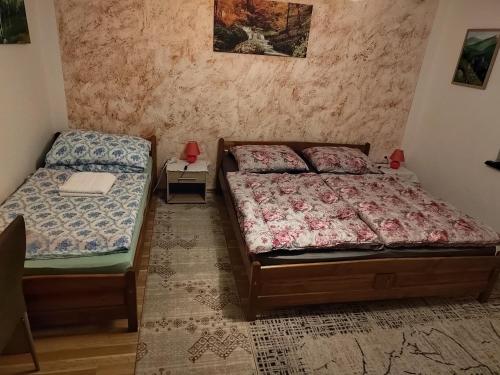 a bedroom with two beds in a room at Mária in Košice