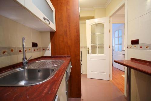 a kitchen with a sink and a counter top at Triana Luxury Numancia in Seville