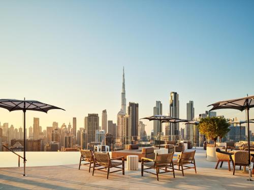 Udsigt til Dubai eller udsigt til byen taget fra hotellet