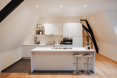 Kuchyň nebo kuchyňský kout v ubytování Castellum Residence Brugge