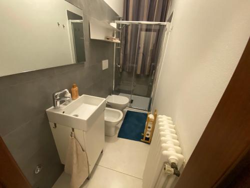 Portello في بادوفا: حمام صغير مع حوض ومرحاض