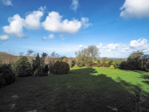 a large grassy field with trees and a blue sky at Y Gegin Fach Cardigan in Rhos-hill