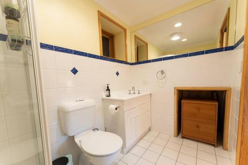 Wonga Park的住宿－Perfect View Retreat in Forest，一间带卫生间和水槽的浴室