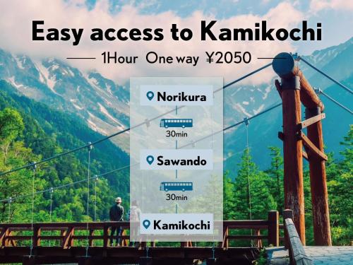 un fácil acceso a la montaña kananaskis de una sola manera en Raicho Onsen Inn, en Matsumoto