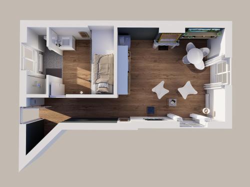 Kuchyň nebo kuchyňský kout v ubytování F2 un dimanche à Vichy Villa Marie Celine