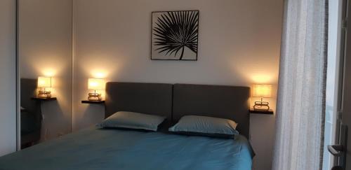 Katil atau katil-katil dalam bilik di Appartement vue mer à 100m de la plage au centre de Carantec