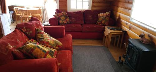 Χώρος καθιστικού στο Log cabin - free parking garden & pet friendly