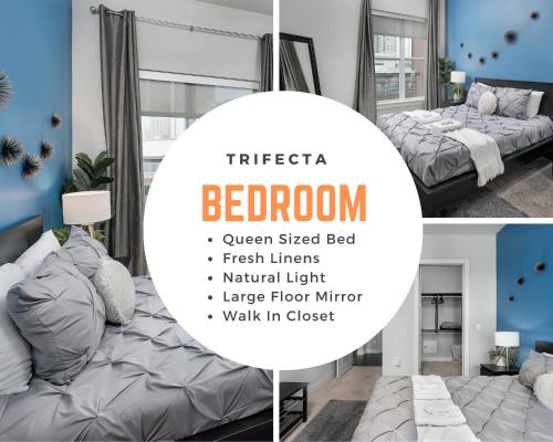 Ένα ή περισσότερα κρεβάτια σε δωμάτιο στο Trifecta Luxury Serviced Apartment in Uptown CLT