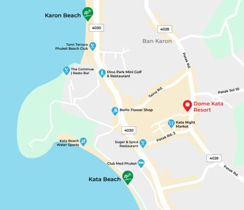a map of dublin ireland with attractions at Dome Kata Resort in Kata Beach