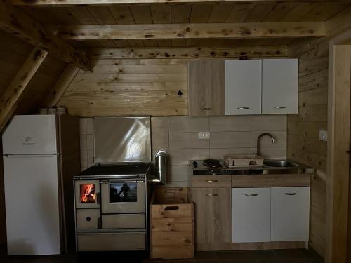 Kuchyň nebo kuchyňský kout v ubytování Forest rest