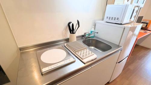 Kuchyň nebo kuchyňský kout v ubytování Apartment Hotel Ecott