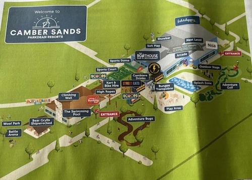 a map of the camper sands resort at Summer Breeze - Family Holiday home in Camber Sands in Camber