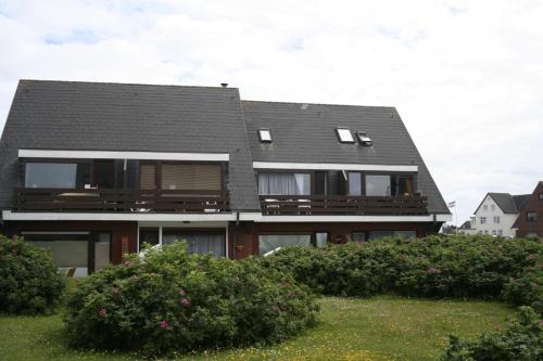 ヴェニングシュテットにあるFeusser Dünenblickの黒屋根の家